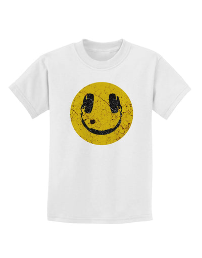 EDM Smiley Face Childrens T-Shirt by TooLoud-TooLoud-White-X-Small-Davson Sales