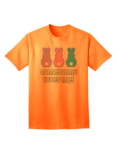 Easter Bunny Themed Adult T-Shirt - Express Your Love with the Somebunny Loves Me Collection by TooLoud-Mens T-shirts-TooLoud-Neon-Orange-Small-Davson Sales