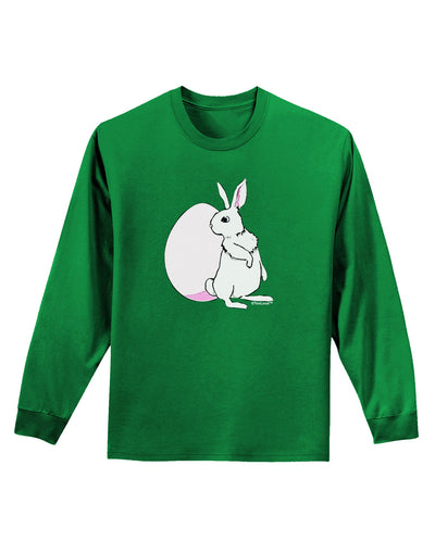 Easter Bunny and Egg Design Adult Long Sleeve Dark T-Shirt by TooLoud-TooLoud-Kelly-Green-Small-Davson Sales