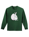 Easter Bunny and Egg Design Adult Long Sleeve Dark T-Shirt by TooLoud-TooLoud-Dark-Green-Small-Davson Sales