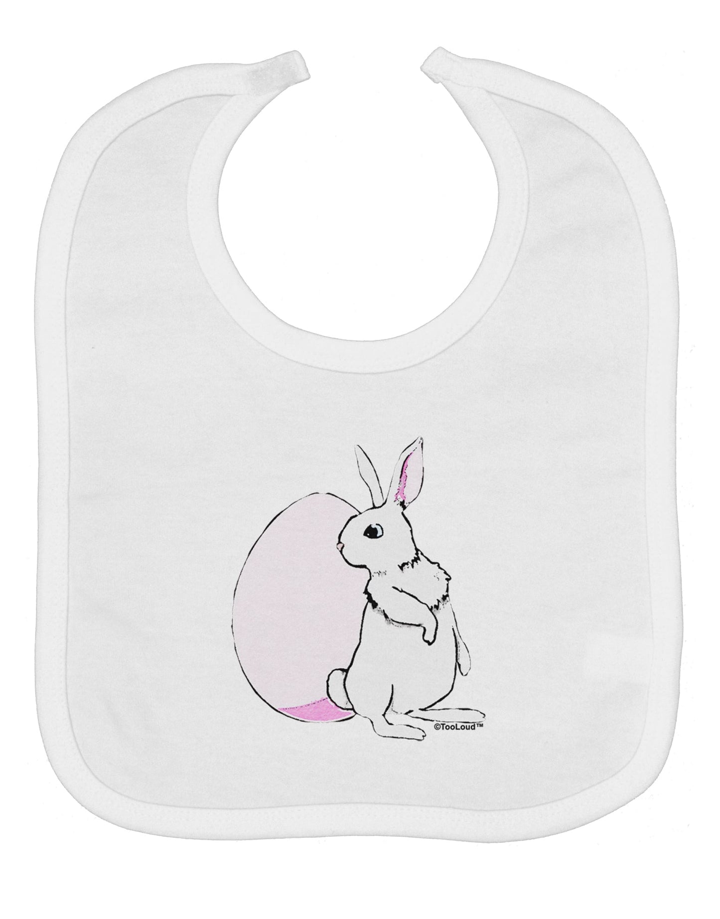 Easter Bunny and Egg Design Baby Bib by TooLoud