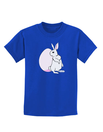 Easter Bunny and Egg Design Childrens Dark T-Shirt by TooLoud-Childrens T-Shirt-TooLoud-Royal-Blue-X-Small-Davson Sales