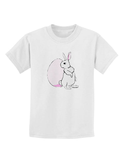 Easter Bunny and Egg Design Childrens T-Shirt by TooLoud-Childrens T-Shirt-TooLoud-White-X-Small-Davson Sales