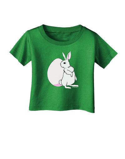 Easter Bunny and Egg Design Infant T-Shirt Dark by TooLoud-Infant T-Shirt-TooLoud-Clover-Green-06-Months-Davson Sales