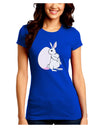 Easter Bunny and Egg Design Juniors Crew Dark T-Shirt by TooLoud-T-Shirts Juniors Tops-TooLoud-Royal-Blue-Juniors Fitted Small-Davson Sales