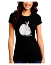 Easter Bunny and Egg Design Juniors Crew Dark T-Shirt by TooLoud-T-Shirts Juniors Tops-TooLoud-Black-Juniors Fitted Small-Davson Sales