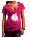 Easter Bunny and Egg Design Juniors V-Neck Dark T-Shirt by TooLoud-Womens V-Neck T-Shirts-TooLoud-Hot-Pink-Juniors Fitted Small-Davson Sales