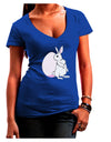 Easter Bunny and Egg Design Juniors V-Neck Dark T-Shirt by TooLoud-Womens V-Neck T-Shirts-TooLoud-Royal-Blue-Juniors Fitted Small-Davson Sales