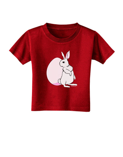 Easter Bunny and Egg Design Toddler T-Shirt Dark by TooLoud-Toddler T-Shirt-TooLoud-Red-2T-Davson Sales