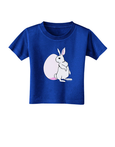 Easter Bunny and Egg Design Toddler T-Shirt Dark by TooLoud-Toddler T-Shirt-TooLoud-Royal-Blue-2T-Davson Sales