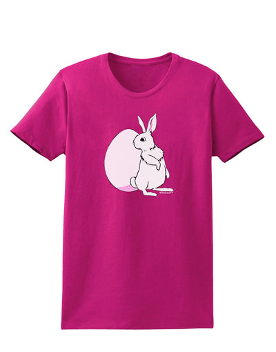 Easter Bunny and Egg Design Womens Dark T-Shirt by TooLoud-Womens T-Shirt-TooLoud-Hot-Pink-Small-Davson Sales