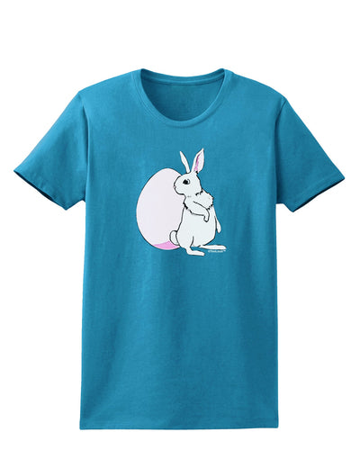 Easter Bunny and Egg Design Womens Dark T-Shirt by TooLoud-Womens T-Shirt-TooLoud-Turquoise-X-Small-Davson Sales