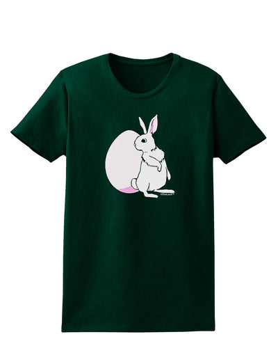 Easter Bunny and Egg Design Womens Dark T-Shirt by TooLoud-Womens T-Shirt-TooLoud-Forest-Green-Small-Davson Sales