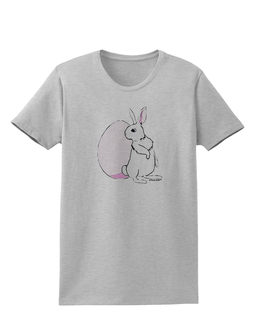 Easter Bunny and Egg Design Womens T-Shirt by TooLoud-Womens T-Shirt-TooLoud-White-X-Small-Davson Sales