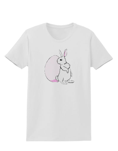 Easter Bunny and Egg Design Womens T-Shirt by TooLoud-Womens T-Shirt-TooLoud-White-X-Small-Davson Sales