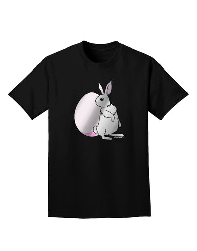 Easter Bunny and Egg Metallic - Silver Adult Dark T-Shirt by TooLoud-Mens T-Shirt-TooLoud-Black-Small-Davson Sales