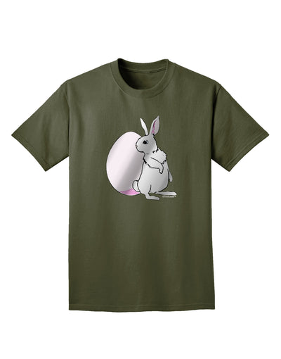 Easter Bunny and Egg Metallic - Silver Adult Dark T-Shirt by TooLoud-Mens T-Shirt-TooLoud-Military-Green-Small-Davson Sales