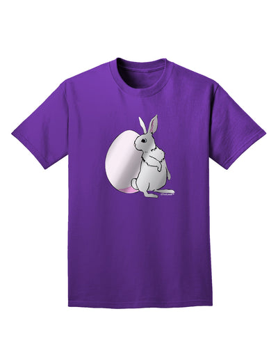 Easter Bunny and Egg Metallic - Silver Adult Dark T-Shirt by TooLoud-Mens T-Shirt-TooLoud-Purple-Small-Davson Sales