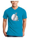 Easter Bunny and Egg Metallic - Silver Adult V-Neck T-shirt by TooLoud-Mens V-Neck T-Shirt-TooLoud-Turquoise-Small-Davson Sales