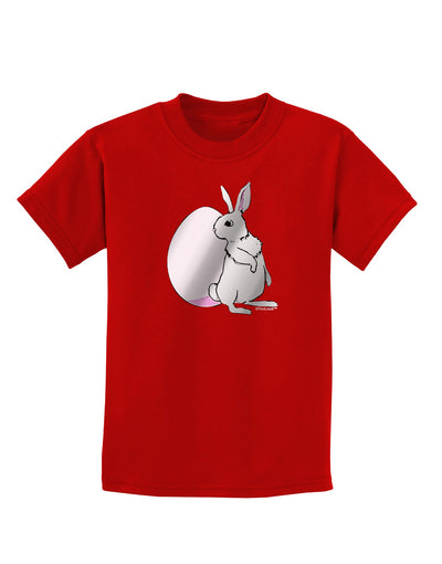 Easter Bunny and Egg Metallic - Silver Childrens Dark T-Shirt by TooLoud-Childrens T-Shirt-TooLoud-Red-X-Small-Davson Sales