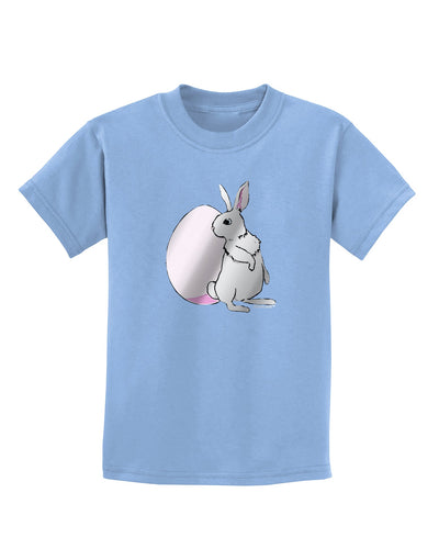 Easter Bunny and Egg Metallic - Silver Childrens T-Shirt by TooLoud-Childrens T-Shirt-TooLoud-Light-Blue-X-Small-Davson Sales