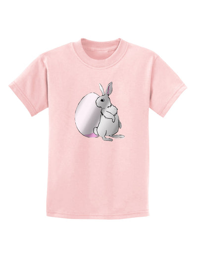 Easter Bunny and Egg Metallic - Silver Childrens T-Shirt by TooLoud-Childrens T-Shirt-TooLoud-PalePink-X-Small-Davson Sales