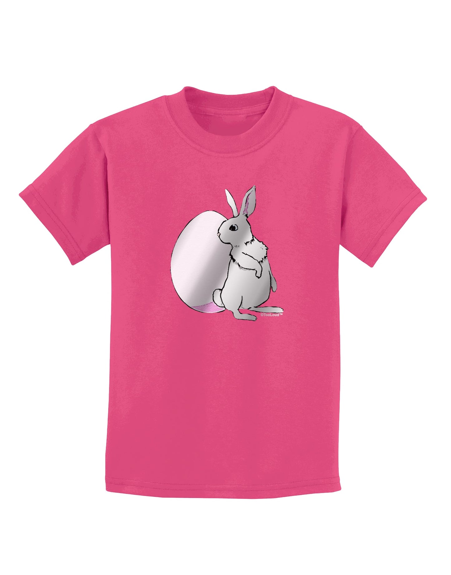 Easter Bunny and Egg Metallic - Silver Childrens T-Shirt by TooLoud-Childrens T-Shirt-TooLoud-Sangria-X-Small-Davson Sales