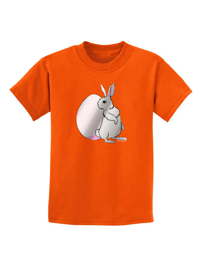 Easter Bunny and Egg Metallic - Silver Childrens T-Shirt by TooLoud-Childrens T-Shirt-TooLoud-Orange-X-Small-Davson Sales