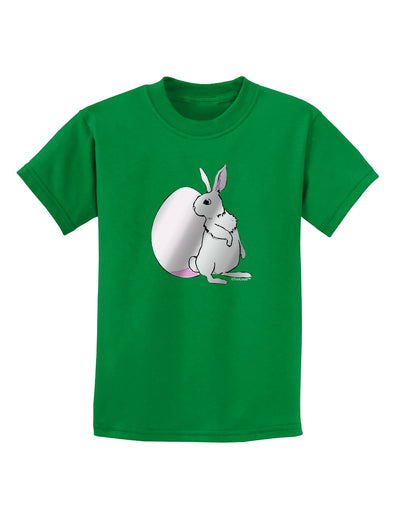 Easter Bunny and Egg Metallic - Silver Childrens T-Shirt by TooLoud-Childrens T-Shirt-TooLoud-Kelly-Green-X-Small-Davson Sales