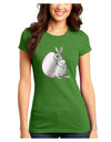 Easter Bunny and Egg Metallic - Silver Juniors T-Shirt by TooLoud-Womens Juniors T-Shirt-TooLoud-Kiwi-Green-Juniors Fitted X-Small-Davson Sales