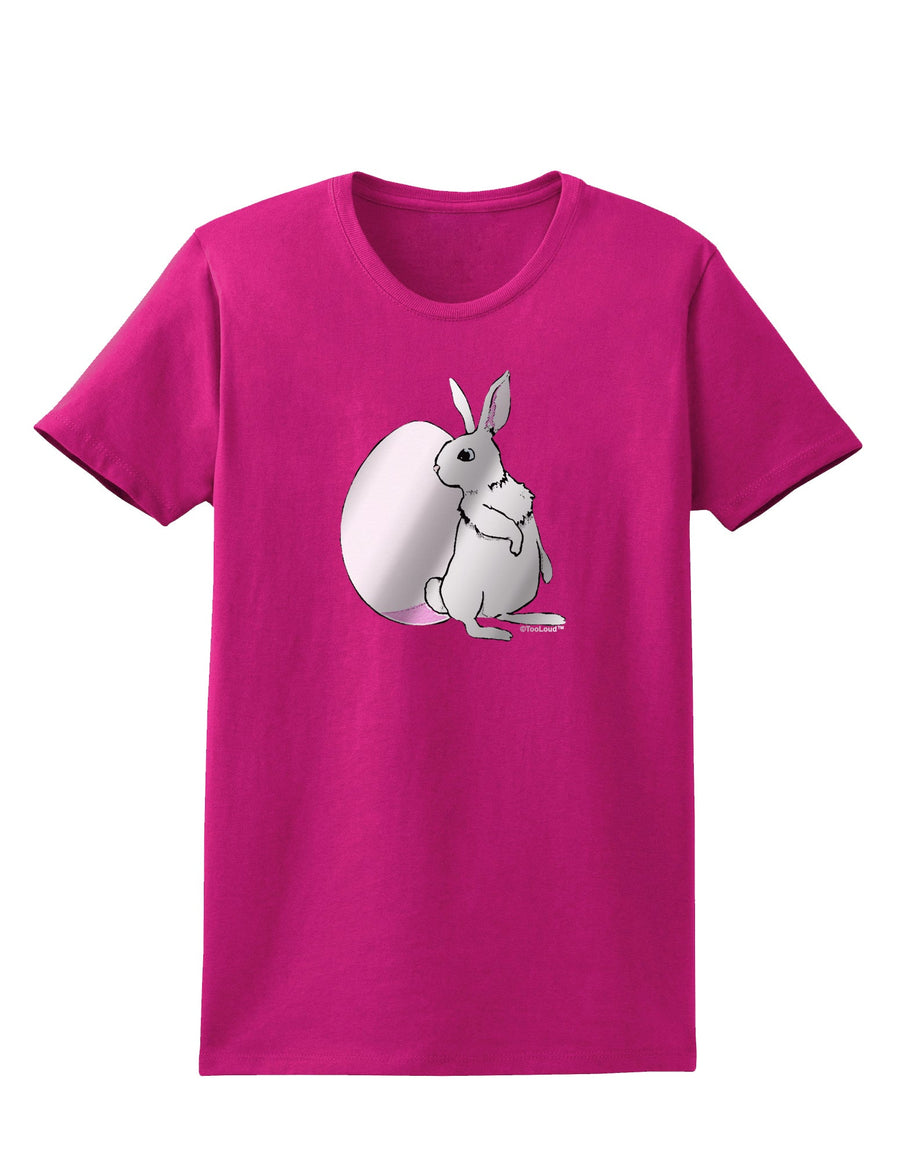 Easter Bunny and Egg Metallic - Silver Womens Dark T-Shirt by TooLoud-Womens T-Shirt-TooLoud-Black-X-Small-Davson Sales