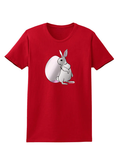 Easter Bunny and Egg Metallic - Silver Womens Dark T-Shirt by TooLoud-Womens T-Shirt-TooLoud-Red-X-Small-Davson Sales