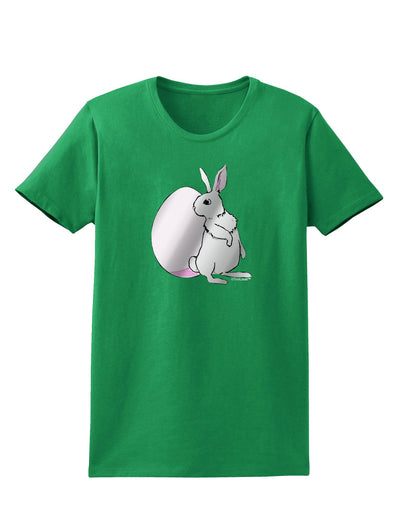 Easter Bunny and Egg Metallic - Silver Womens Dark T-Shirt by TooLoud-Womens T-Shirt-TooLoud-Kelly-Green-X-Small-Davson Sales