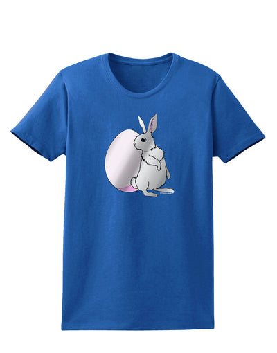 Easter Bunny and Egg Metallic - Silver Womens Dark T-Shirt by TooLoud-Womens T-Shirt-TooLoud-Royal-Blue-X-Small-Davson Sales