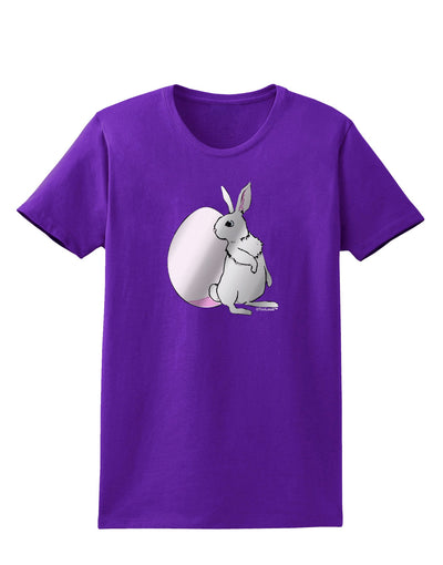 Easter Bunny and Egg Metallic - Silver Womens Dark T-Shirt by TooLoud-Womens T-Shirt-TooLoud-Purple-X-Small-Davson Sales