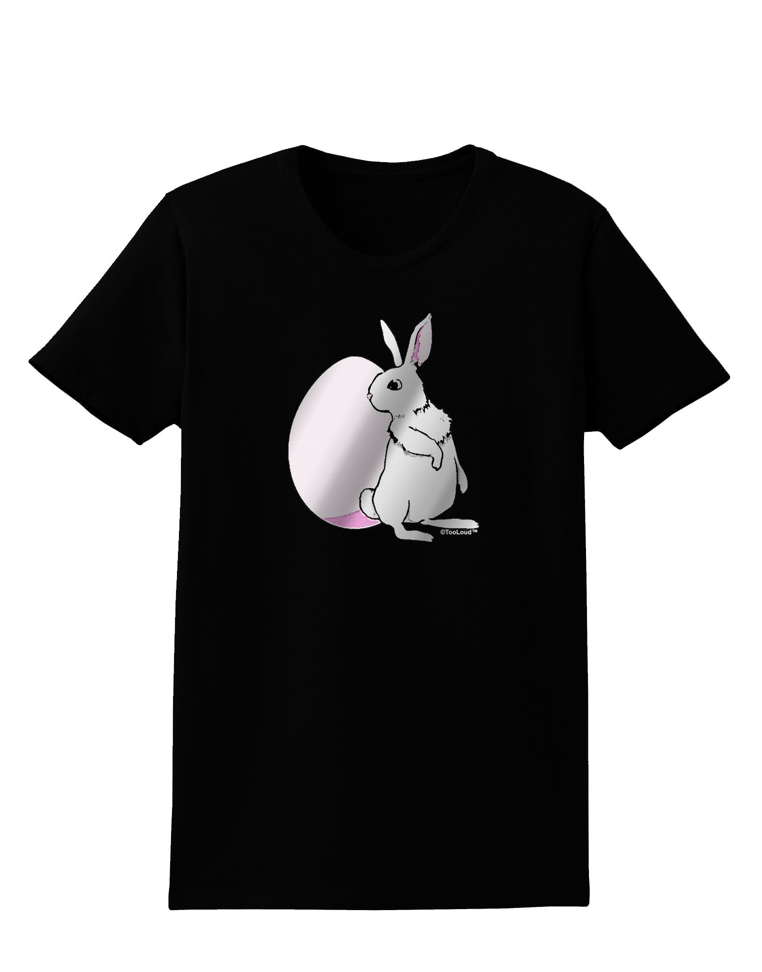 Easter Bunny and Egg Metallic - Silver Womens Dark T-Shirt by TooLoud-Womens T-Shirt-TooLoud-Black-X-Small-Davson Sales