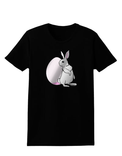 Easter Bunny and Egg Metallic - Silver Womens Dark T-Shirt by TooLoud-Womens T-Shirt-TooLoud-Black-X-Small-Davson Sales