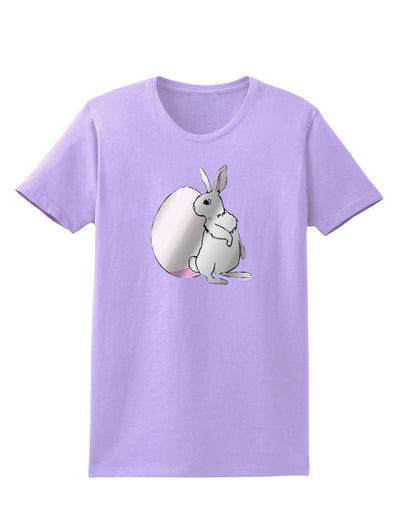 Easter Bunny and Egg Metallic - Silver Womens T-Shirt by TooLoud-Womens T-Shirt-TooLoud-Lavender-X-Small-Davson Sales