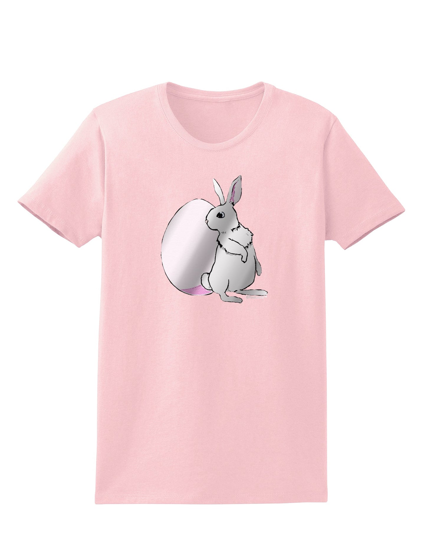 Easter Bunny and Egg Metallic - Silver Womens T-Shirt by TooLoud-Womens T-Shirt-TooLoud-PalePink-X-Small-Davson Sales