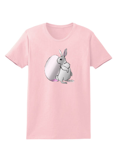 Easter Bunny and Egg Metallic - Silver Womens T-Shirt by TooLoud-Womens T-Shirt-TooLoud-PalePink-X-Small-Davson Sales