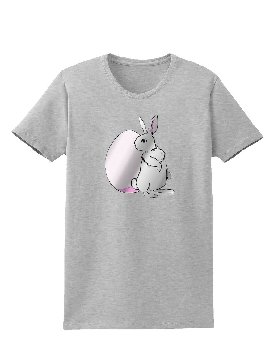 Easter Bunny and Egg Metallic - Silver Womens T-Shirt by TooLoud-Womens T-Shirt-TooLoud-White-X-Small-Davson Sales