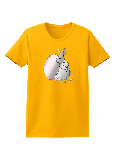 Easter Bunny and Egg Metallic - Silver Womens T-Shirt by TooLoud-Womens T-Shirt-TooLoud-Gold-X-Small-Davson Sales