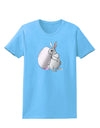 Easter Bunny and Egg Metallic - Silver Womens T-Shirt by TooLoud-Womens T-Shirt-TooLoud-Aquatic-Blue-X-Small-Davson Sales