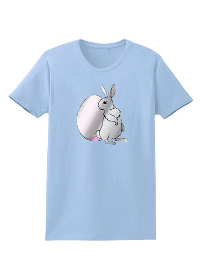 Easter Bunny and Egg Metallic - Silver Womens T-Shirt by TooLoud-Womens T-Shirt-TooLoud-Light-Blue-X-Small-Davson Sales