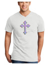 Easter Color Cross Adult V-Neck T-shirt-Mens V-Neck T-Shirt-TooLoud-White-Small-Davson Sales
