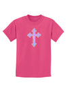 Easter Color Cross Childrens Dark T-Shirt-Childrens T-Shirt-TooLoud-Sangria-X-Small-Davson Sales