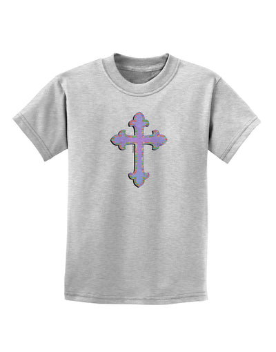 Easter Color Cross Childrens T-Shirt-Childrens T-Shirt-TooLoud-AshGray-X-Small-Davson Sales