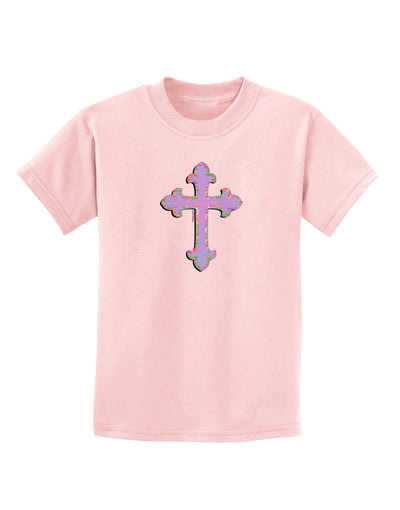 Easter Color Cross Childrens T-Shirt-Childrens T-Shirt-TooLoud-PalePink-X-Small-Davson Sales