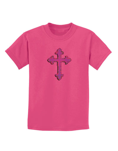 Easter Color Cross Childrens T-Shirt-Childrens T-Shirt-TooLoud-Sangria-X-Small-Davson Sales