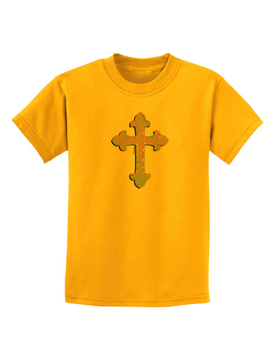 Easter Color Cross Childrens T-Shirt-Childrens T-Shirt-TooLoud-Gold-X-Small-Davson Sales